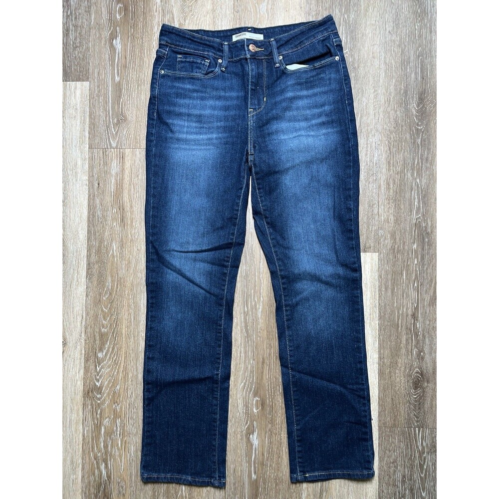 Levis Signature Womens Jeans 27x30 Mid Rise Straight Blue Denim